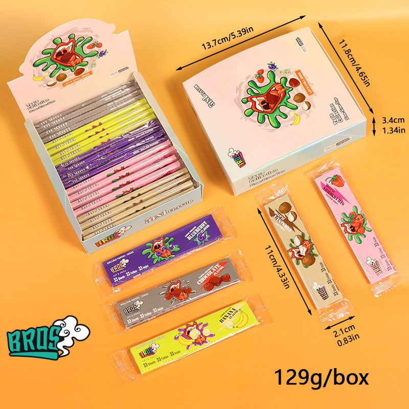 Smaksatta cigarettrullande papper i kartong